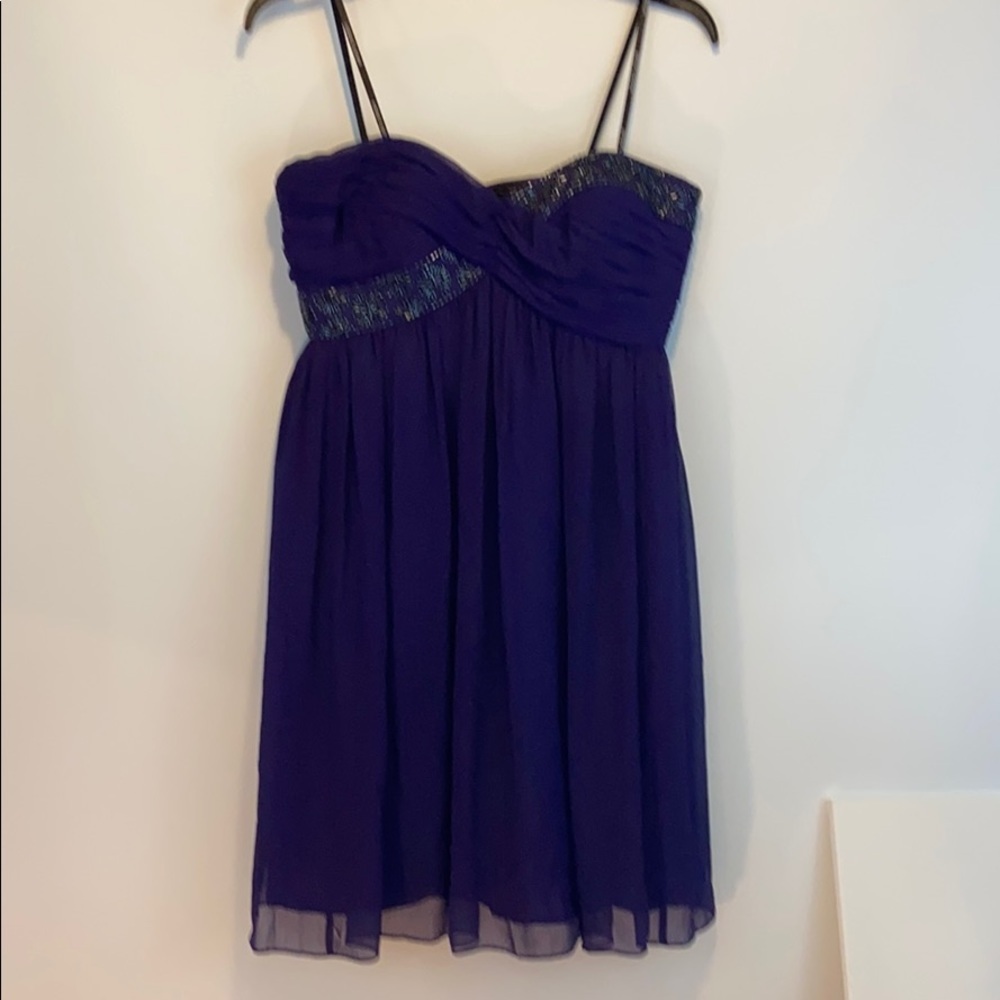 Maggie London Petites Purple Strapless Formal Prom Dress size 6P